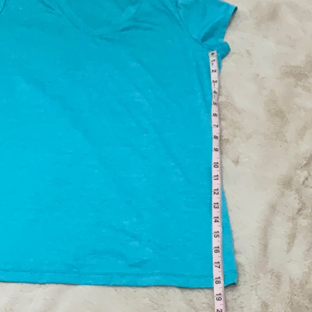 NWOT Xersion Women's Aqua V-Neck Short Sleeve Tee, Loose Fit, Large - Picture 6 of 6